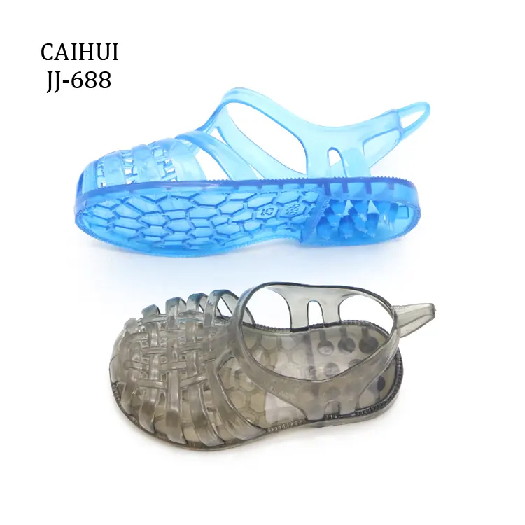 Wholesale Pvc Flat Children Plastic Jelly Slide Slippers Jelly Clear Transparent Crystal Sandals For Kids For Babies