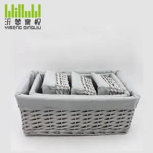 Caja de almacenamiento y cesta de almacenamiento YM-8955305, venta al por mayor, 100% cestas de mimbre únicas hechas a mano para el hogar