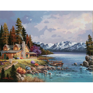 Homfun — toile de diamant 5D, broderie strass, points de croix, à perceuses complètes, pour bricolage, <span class=keywords><strong>peinture</strong></span> avec chiffres - Product Image 2