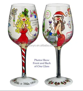 2024 Unique Design Hand Painted Wine Glasses Novelty Wine Glass Gift