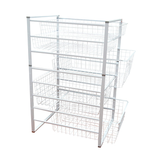 <span class=keywords><strong>Cesto</strong></span> <span class=keywords><strong>per</strong></span> Bucato in Filo Metallico Rettangolare, <span class=keywords><strong>Cesto</strong></span> Multi-piano con Ruote <span class=keywords><strong>per</strong></span> Vestiti - Product Image 3