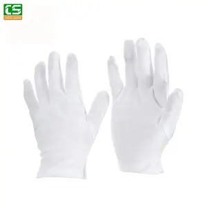 Logotipo personalizado 100 algodón joyería Premium uniforme Banda de Marcha guantes de algodón blanco guantes de trabajo guantes ceremoniales