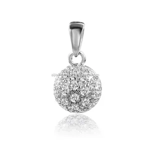 Simple round ball sterling charm jewelry pendant E130-P