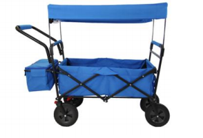 Truk tangan Pantai 4 roda dua pegangan, dengan roda pasir pantai gerobak utilitas lipat luar ruangan - Product Image 4
