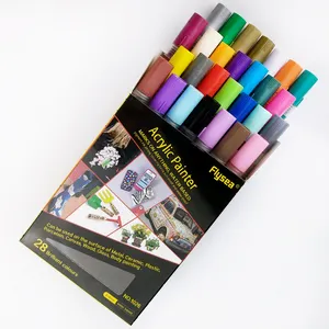 28 रंगीन कलम एक्रिलिक पेंट मार्कर सेट