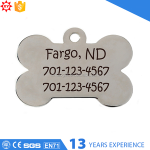 Osso forma personalizzata umani pet dog tags - Product Image 1