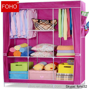 Garde-robe <span class=keywords><strong>en</strong></span> <span class=keywords><strong>toile</strong></span> de grande capacité 1 pièce, Design de chambre à coucher, bon marché - Product Image 5