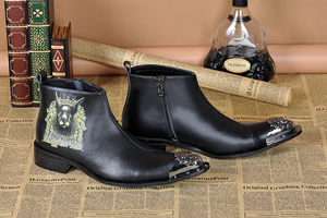 NA035 2022 <span class=keywords><strong>Scarpe</strong></span> da <span class=keywords><strong>Uomo</strong></span> in Metallo <span class=keywords><strong>con</strong></span> Punta Affusolata, Stivaletti Alla Caviglia <span class=keywords><strong>con</strong></span> Cerniera, <span class=keywords><strong>Scarpe</strong></span> di Alta Qualità <span class=keywords><strong>con</strong></span> <span class=keywords><strong>Tacco</strong></span> Grosso, Stivali Invernali <span class=keywords><strong>per</strong></span> <span class=keywords><strong>Uomo</strong></span> - Product Image 3