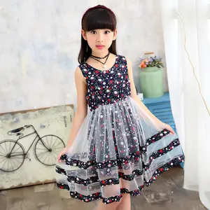 Abiti da Sera per Bambine con Rete Floreale, Eleganti e Graziosi - Product Image 1