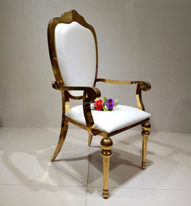 Chaises de salle à manger de luxe moderne avec bras doré, meubles de restaurant, vente en gros - Product Image 1