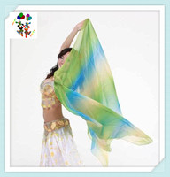 Écharpe en mousseline de soie couleurs arc-en-ciel pas chère de danse du ventre HPC-3014