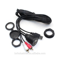 Câble d'extension audio USB 3,5 mm à 2 RCA pour voiture, bateau, moto