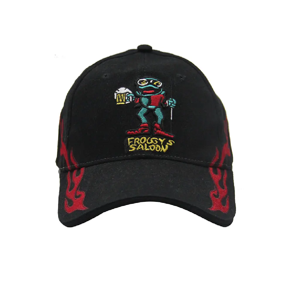 عالية الجودة مخصصة الغولف قبعة الحيوان الضفدع نمط قبعات البيسبول قبعة سوداء مع سعر تنافسي