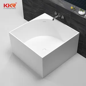 Luxe autoportant taille personnalisée petite 900mm carré douche baignoire baignoire carrée