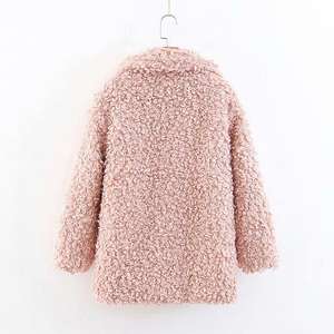 Giacca Corta Invernale da <span class=keywords><strong>Donna</strong></span> in Lana di Pecora Riccia con Motivo a Quadri, Cerniera e Pelliccia Sintetica, Calda e Morbida - Product Image 6