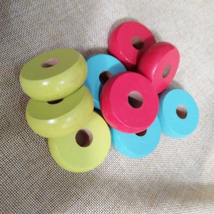 Roue ronde en <span class=keywords><strong>bois</strong></span> coloré 47*17mm, perles plates en <span class=keywords><strong>bois</strong></span> naturel non fini - Product Image 4