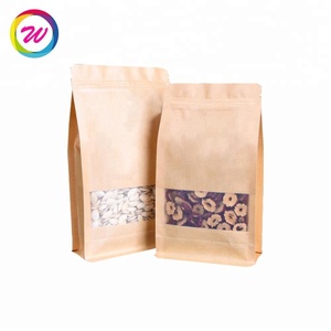 Emballage alimentaire écologique en papier kraft avec fenêtre et fermeture à glissière - Product Image 2