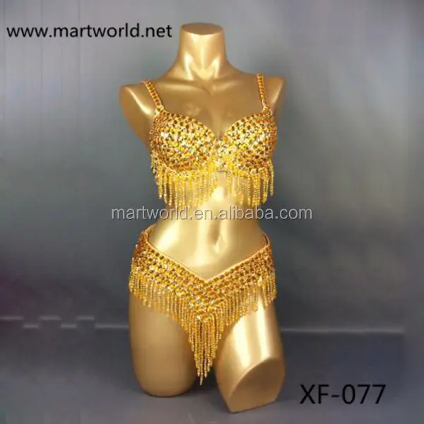 Hot Bán Buôn Vàng Belly Dance Sexy Ai Cập Trang Phục (XF-077 Vàng)