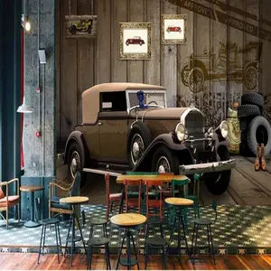 Mural Wallpaper 3d Home Decor Stereo Vintage Classic Car American Style Living Room Wallpaper Coating Wallpaper Beautiful