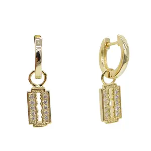 unique women designs jewelry 2023 new gold silver cz dangle earring