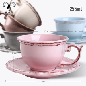 Set di Tazze da Caffè in Ceramica Europea con Piattino, Tazza per Cappuccino <span class=keywords><strong>e</strong></span> Latte, Design Elegante <span class=keywords><strong>e</strong></span> Spesso - Product Image 6