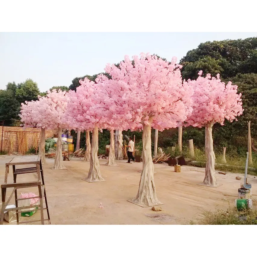 ديكور الزفاف أفضل سعر زهرة الحرير الاصطناعي النباتات شجرة الكرز