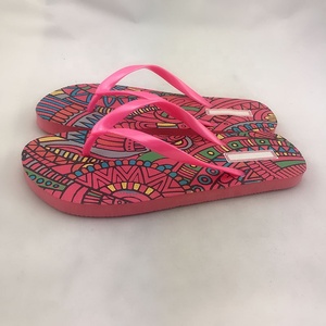Nuovo disegno a buon mercato prezzo di vendita promozione stampa floreale rosso pe sottopiede pvc cinghie <span class=keywords><strong>infradito</strong></span> per le ragazze - Product Image 2