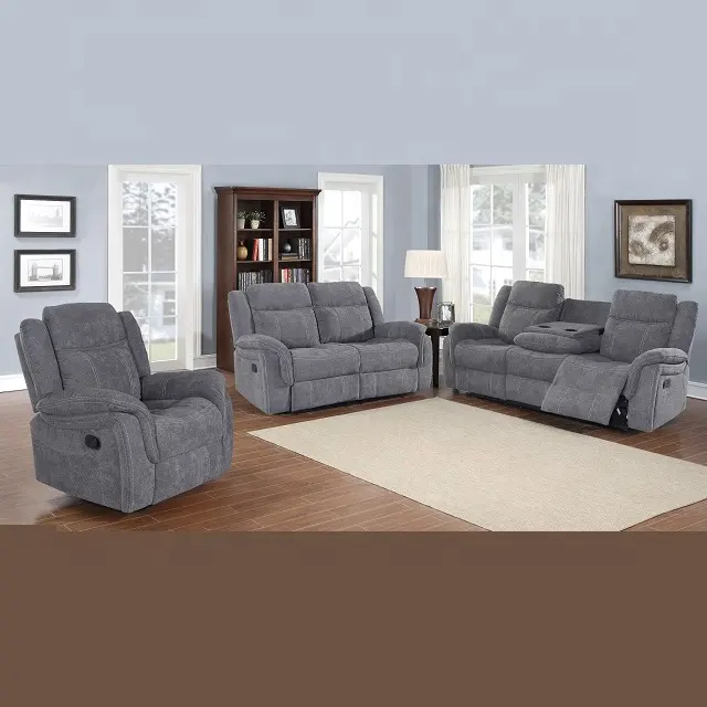 Vendita calda moderno nuovo antico ragazzo pigro soggiorno divano Set divano reclinabile a dondolo estensibile Set 7 posti