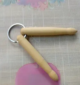 Porte-clés Mini bâtons de tambour en bois inachevé, baguettes, porte-clés pour cadeau multifonctionnel