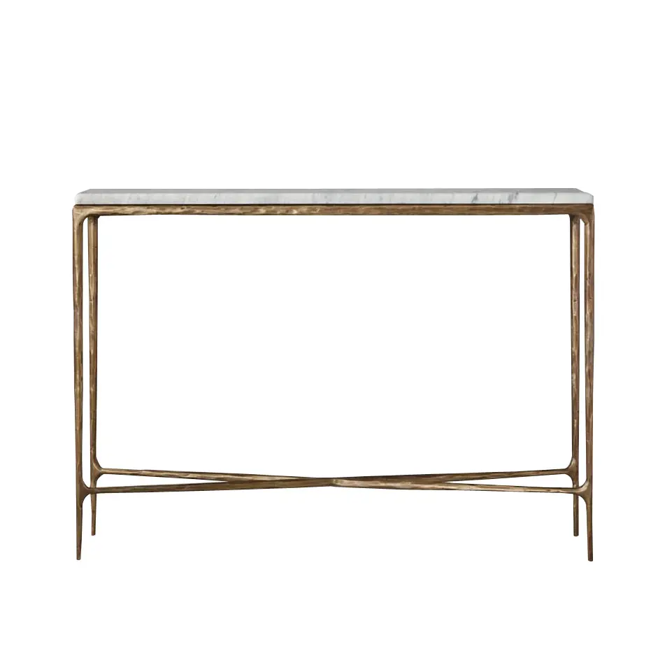 Mrs Woods Moderne Natuurlijke Marmer Rvs Antieke Console Tafel Marmeren Top