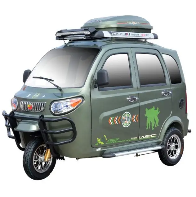 China Marca caliente YAOLON triciclos eléctrica de 3 ruedas con conductor cabina Tuk de alta velocidad Taxi triciclo Rickshaw triciclo eléctrico