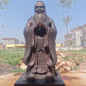 Cina antica famosa in ottone statua in bronzo Confucius scultura in metallo lucido tecnica - Product Image 2