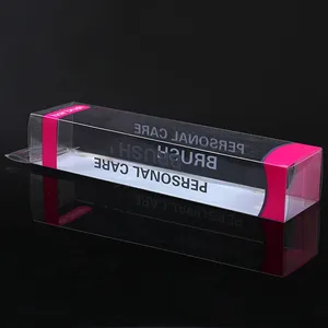 Benutzer definierte Logo Luxus klare PVC-Verpackungs boxen für Kamm mit hängendem Loch Einzelhandel faltbare PET-Haar bürste Kunststoff box