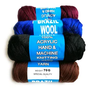 Wool Hair 100% Acrylic HandとMachine Scale Hair Knitting 70G Synthetic Hair 23メートル/ロールBlended Yarn Wholesale Brazilian Roll