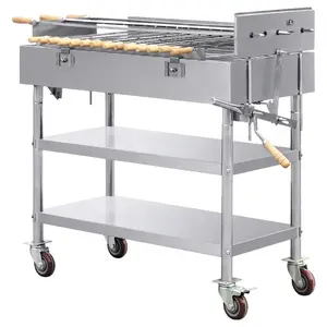 Commercial kitchen equipment rotary bbq grill with motor