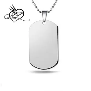 316L Stainless Steel Dog Tags Pendant Necklace,Wholesale Men's 316L Steel Jewelry,Silver Soldier Army Dog Tag Necklace