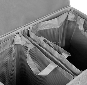 Foldable Home <strong>Double</strong> <strong>Laundry</strong> <strong>Hamper</strong> with Lid and Removable Liners - Product Image 3