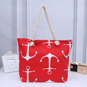 El más nuevo diseño lindo <span class=keywords><strong>del</strong></span> ancla <span class=keywords><strong>del</strong></span> barco de algodón manija de la cuerda bolsa de lona - Product Image 6