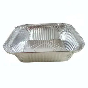 Tray Food Container * Aluminum Foil Takeaway Aluminium Foil with Plastic Lids Disposable 145*120*45mmwholesale PVC Silver 2550