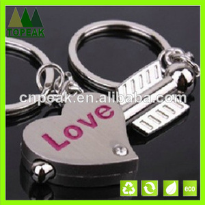 personalizado romatic pareja de metal corazón llavero de regalo - Product Image 1