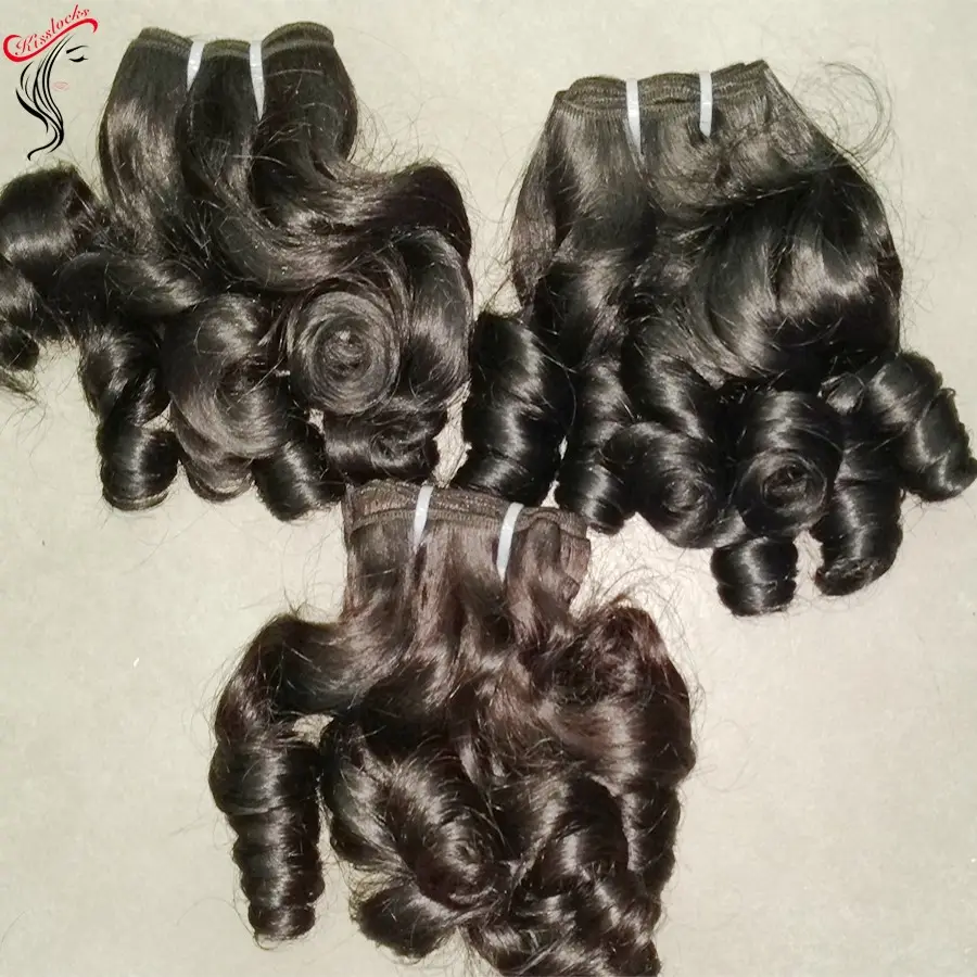 jumpy wand Raw Virgin Fumi bouncy hairs Indian Donuts loose curl hair Wholesale