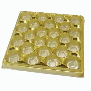 Factory Direct Sales High quality Custom Design Golden Plastic Cavity Packaging Insert Tray Chocolate Blister Accept