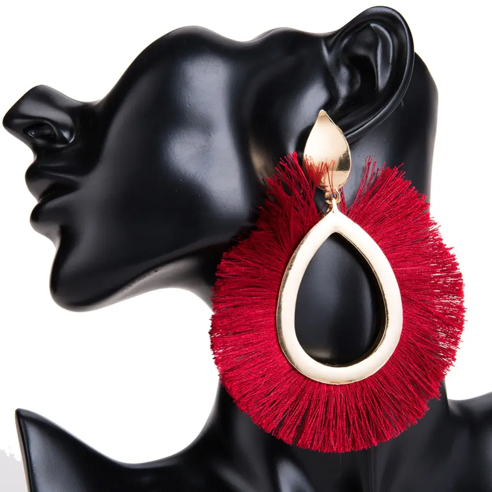 Big Statement earrings hanging fringe bohemia earrings with tassels large earings for women 2018 fashion ethnic jewelry