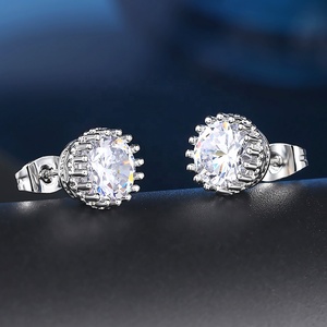 Commercio all'ingrosso di Stile Coreano Semplice CZ Orecchino 18 K <span class=keywords><strong>Oro</strong></span> <span class=keywords><strong>Bianco</strong></span> Placcato Taglio Rotondo di Cristallo Austriaco <span class=keywords><strong>Orecchini</strong></span> Della Vite Prigioniera <span class=keywords><strong>per</strong></span> la Ragazza Sposa e848 - Product Image 5