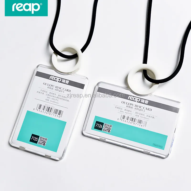 Reap buena venta nuevo diseño de plástico titular de la tarjeta de crédito para estudiante de reunión de oficina con cordón