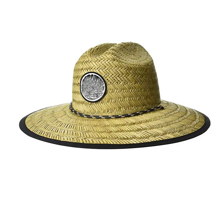 Summer UV Protection Wide Brim Men's Straw Sun Hat Surf Straw Hat Straw Farmer Hat