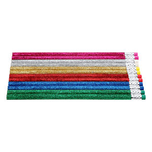 Crayon à paillettes HB <span class=keywords><strong>Daubigny</strong></span> en bois de peuplier coloré pour enfants, crayons standard, ensemble de crayons de bureau et d'école, logo OEM, écriture noire, rond - Product Image 5