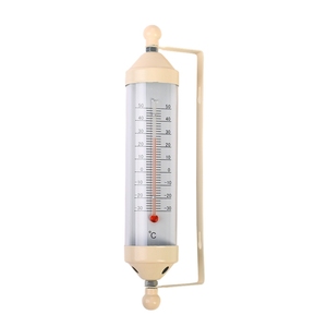 Termômetro decorativo de tubo de vidro líquido vintage vermelho 10" - Product Image 1