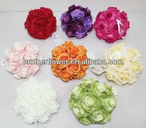 Bola de rosa redonda para casamento, bola de flores falsas para decoração de casamento, bola de rosa, preço de fábrica