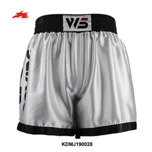 Muay Thai Kick boks şort mücadele şort marka Logo saten spor erkekler 100% Polyester FEDEX MMA özel tasarım Mma şort